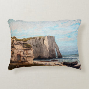 Almofada Decorativa Gustave Courbet - Cliffs at Etretat após tempesta