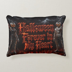 Almofada Decorativa Halloween Para Sempre No Meu Coração Abóbora Gótic