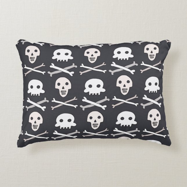 Almofada Decorativa Halloween Skull Colorful Patterno (Frente)