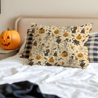 Almofada Decorativa Halloween Vintage Esqueletos Dançantes Cartoon Ret