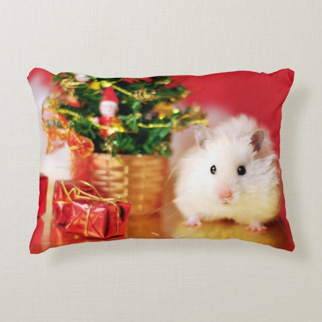 Almofada Decorativa Hamster Kokolinka com árvore de Natal (Frente)