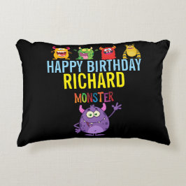 Almofada Decorativa Happy Birthday FUN Monsters kids cute