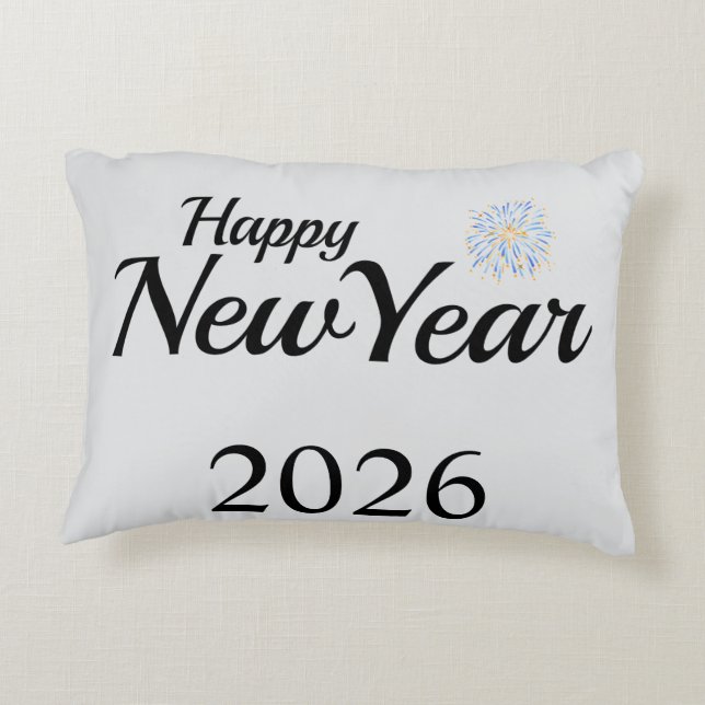 Almofada Decorativa Happy New Year Custom Present (Verso)