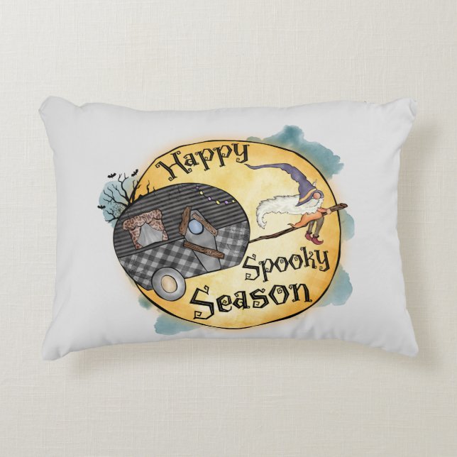 Almofada Decorativa Happy Spooky Season | Campo de Halloween (Frente)