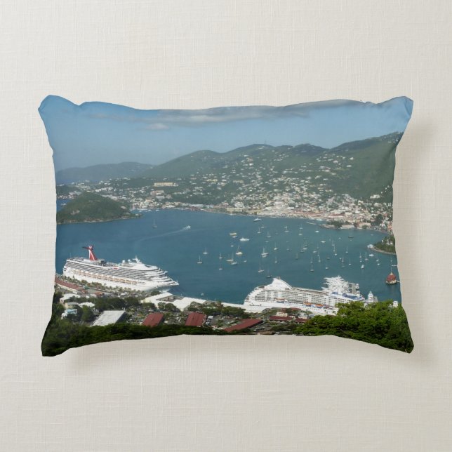 Almofada Decorativa Harbor em Ruas. Thomas Ilhas Virgens dos EUA (Frente)