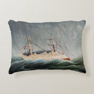 Almofada Decorativa Henri Rousseau - O Navio no Tempest