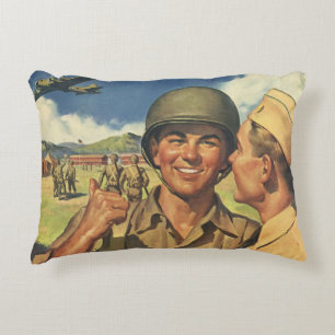 Almofada Decorativa Heróis Patrióticos Vintage, Homens de Avião Milita