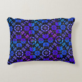 Almofada Decorativa Hippie - Azul Geométrico Preto Roxo