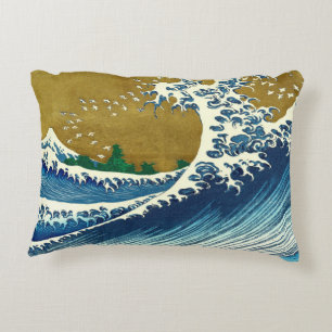 Almofada Decorativa Hokusai Big Wave Japan Vintage Ocean