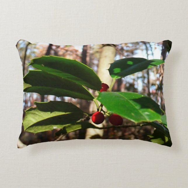 Almofada Decorativa Holly deixa eu feriado botânico (Frente)