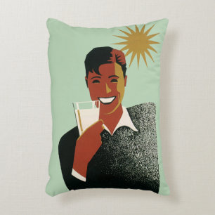 Almofada Decorativa Homem Art Déco Vintage, Bebidas Frias no Verão