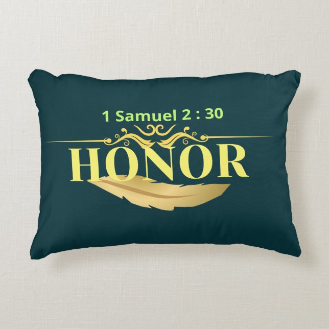 Almofada Decorativa Honra (1 Samuel 2:30) Travesseiro (Frente)