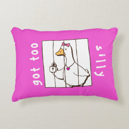 Almofada Decorativa Hot Pink Got too Silly Funny Goose
