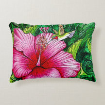 Hummingbird Hibiscus Watercolor Painting
