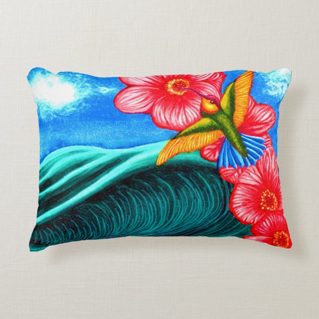 Almofada Decorativa Hummingbird Ocean  (Frente)