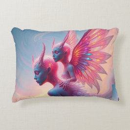 Almofada Decorativa Hüterinnen des Himmels – Elara & Vireya