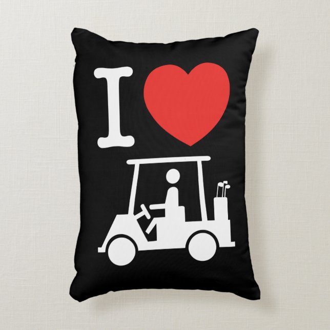 Almofada Decorativa I Heart (Love) Golf Cart (Frente(Vertical))
