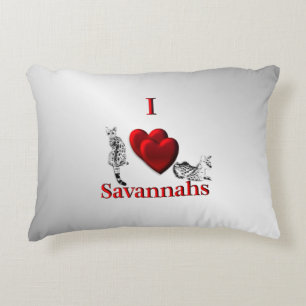 Almofada Decorativa I Heart Savannah Cat Silver