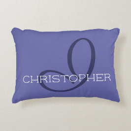 Almofada Decorativa I Nome Moderno Inicial Na moda Azul