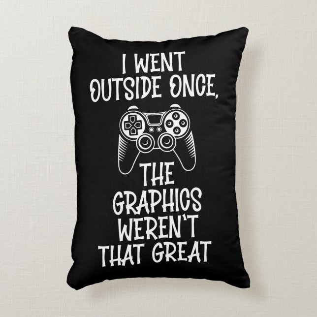 Almofada Decorativa I Went Outside - Funny Gamer (Frente(Vertical))