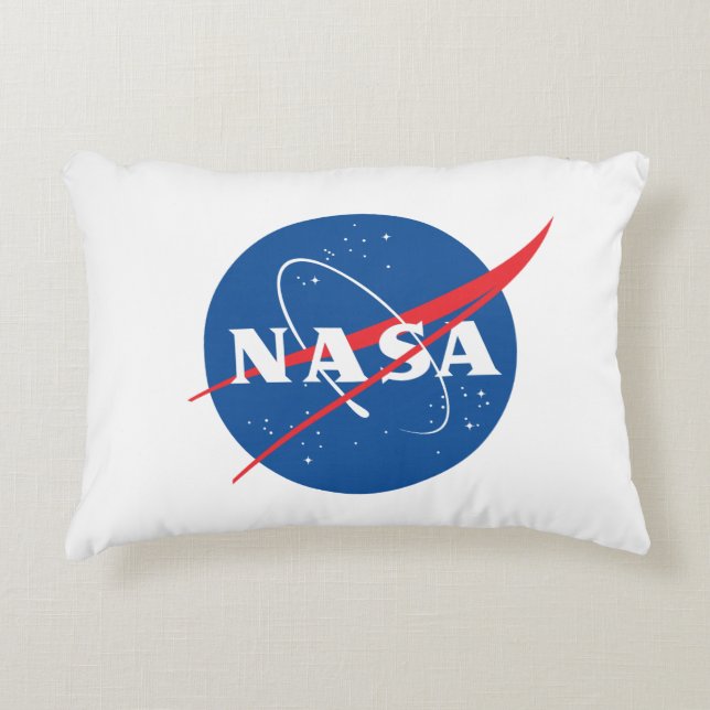 Almofada Decorativa Iconic NASA Rocket White 100% Cotton 12" x 16" (Frente)