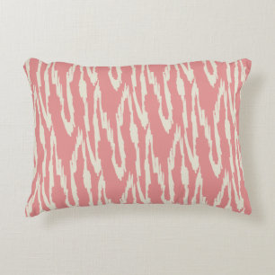 Almofada Decorativa Ikat Borrachudo Rosa e Branco Off
