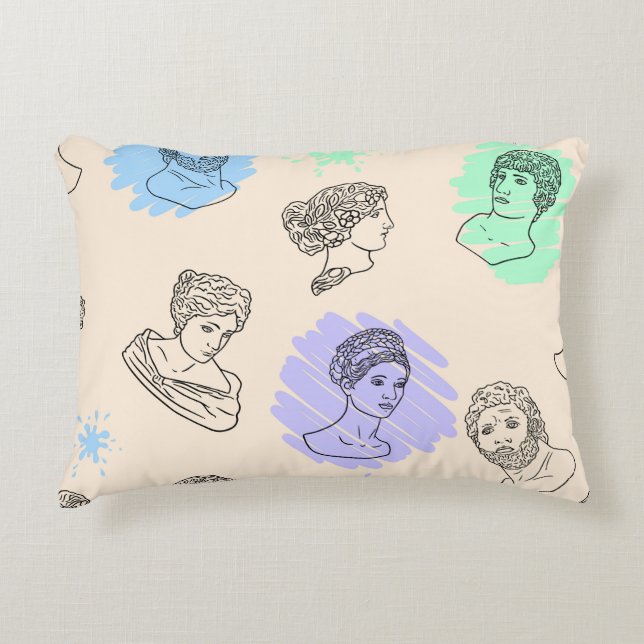 Almofada Decorativa Illustration with the contours of Greek statues. B (Frente)