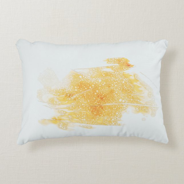 Almofada Decorativa Ilustração amarela e branca (Frente)
