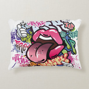 Almofada Decorativa ilustração de grafite com letras de grafite de rua