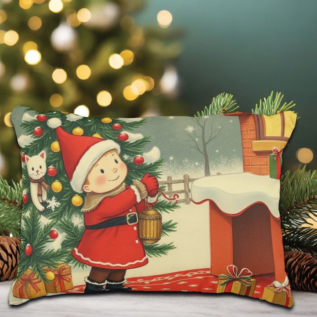 Almofada Decorativa Ilustração de Natal Antiga (Criador carregado)