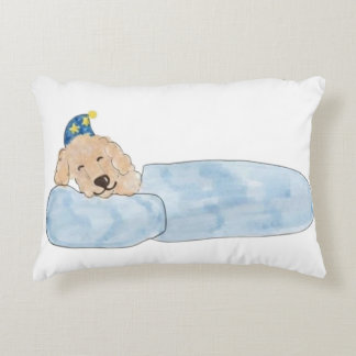 Almofada Decorativa Ilustração em Aquarela de Cachorro Adormecido com