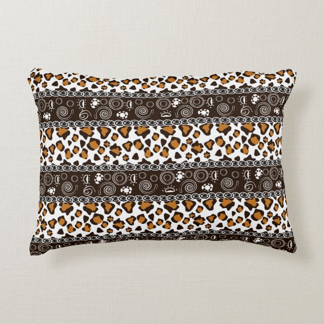 Almofada Decorativa Impressão africano com teste padrão da pele da (Frente)