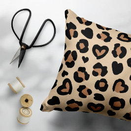 Almofada Decorativa Impressão Animal, Leopardo Castanho, Manchas de Ch