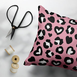 Almofada Decorativa Impressão Animal, Leopardo Rosa, Manchas de Chita,