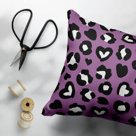 Almofada Decorativa Impressão Animal, Leopardo Roxo, Manchas de Chita,
