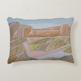 Almofada Decorativa Impressão de Arte de Linha de Aquarela de Praia Pe