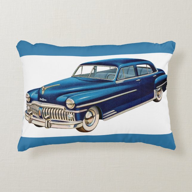 Almofada Decorativa impressão de DeSoto azul 1950 (Frente)