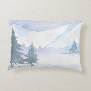 Almofada Decorativa Impressão de dois lados das cenas de inverno