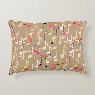 Almofada Decorativa Impressão de Notas Musicais - violeta, roxo, múlti