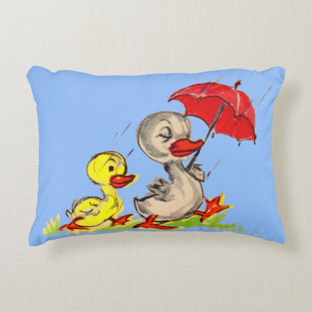 Almofada Decorativa impressão de pato e pato (Frente)