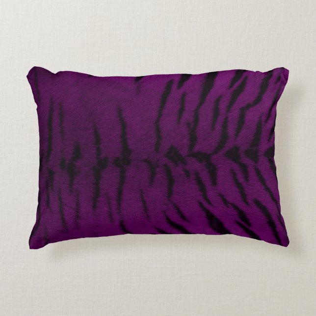 Almofada Decorativa Impressão de Pele de Tigre Roxo (Frente)