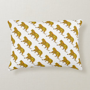 Almofada Decorativa Impressão de Tigre Preto e Laranja