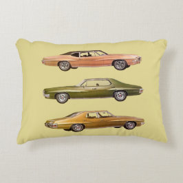 Almofada Decorativa impressão de três muscle cars de 1970