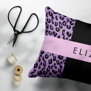 Almofada Decorativa Impressão Leopardo, Impressão Zebra, Roxo, Seu Nom