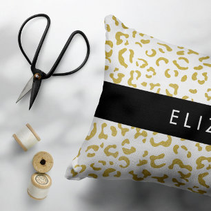 Almofada Decorativa Impressão Leopardo, Leopardo Dourado, Literatura,