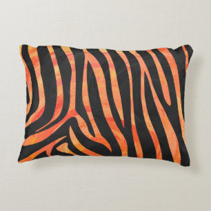 Almofada Decorativa Impressão preto e alaranjado da zebra