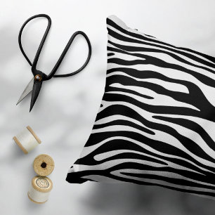 Almofada Decorativa Impressão Zebra, Banhas Zebra, Preto E Branco