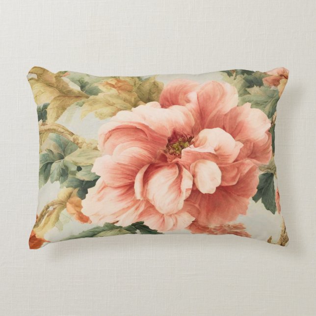 Almofada Decorativa Incríveis Flores, Folhas. Pintura (Frente)