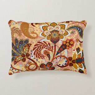 Almofada Decorativa Indian Paisley: Floral Vintage Brown