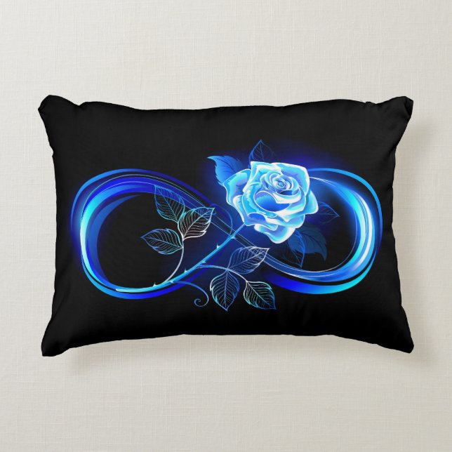 Almofada Decorativa Infinito brilhante com rosa azul (Frente)
